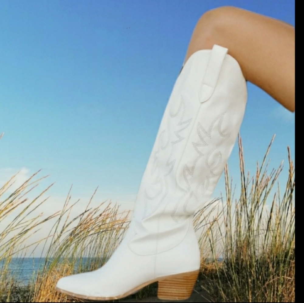 NEW Billini Urson White Cowboy Boots Size 9 - Picture 4 of 10